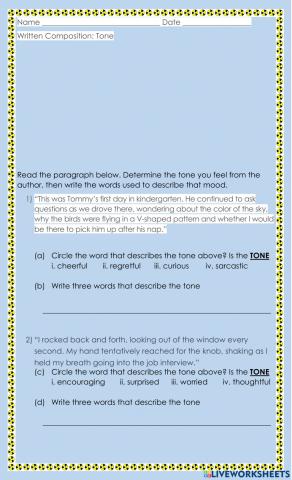 Written Composition - Tone