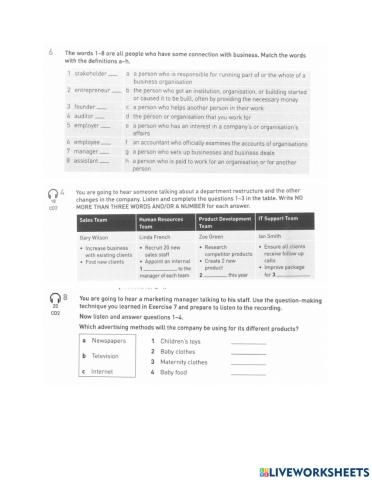 Listening IELTS employment and finance