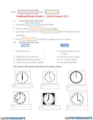 Unit 6- lesson 1,2,3