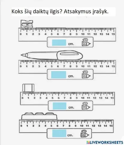 Nustatyk daiktų ilgį