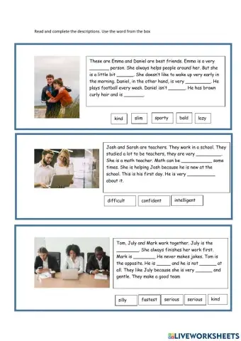 Describing appearance and personality