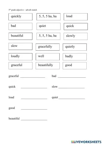 Adjective - adverb match