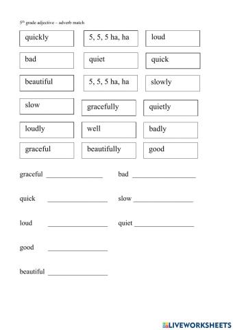 Adjective - adverb match