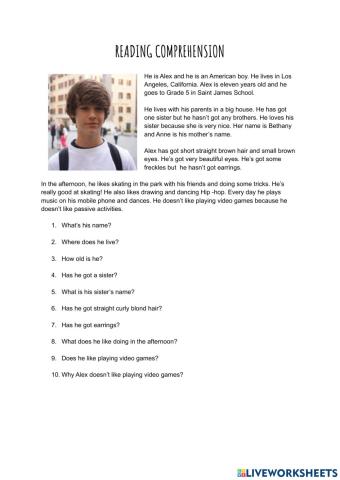 Reading comprehension