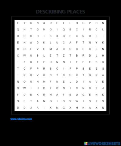 Adjectives to describe places