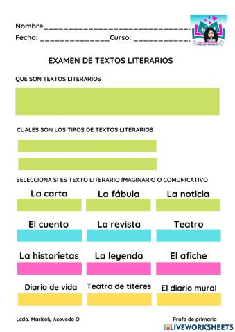 Textos literarios de comunicación, reales e imaginación en el entorno socio-comunitario