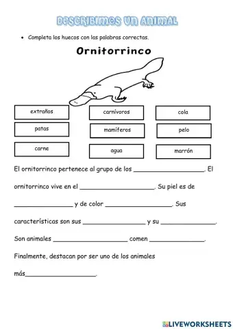 Descripción de animales