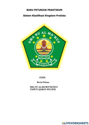Petunjuk praktikum sistem klasifikasi kingdom protista