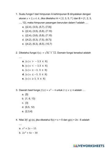 Ulangan harian fungsi
