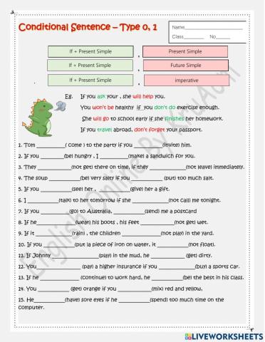 Conditional sentence type 0-1