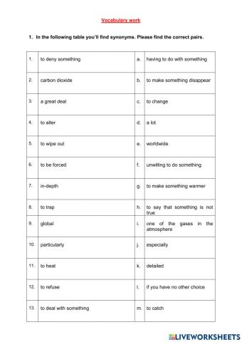 Matching Vocabulary More than Business Book 10 Unit 1