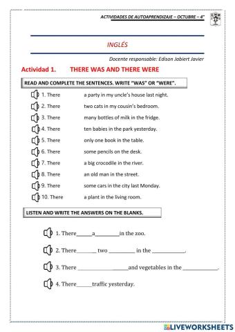 THERE WAS AND THERE WERE