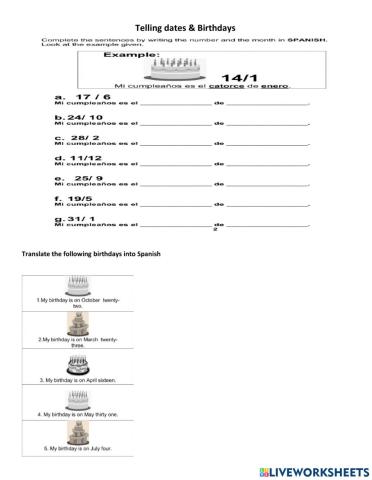 Telling dates and birthdays