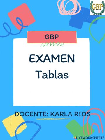 Tablas de multiplicar