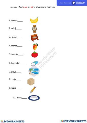Plural and singular of nouns