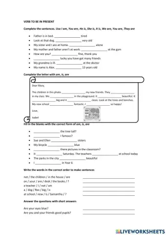 Verb to be in present