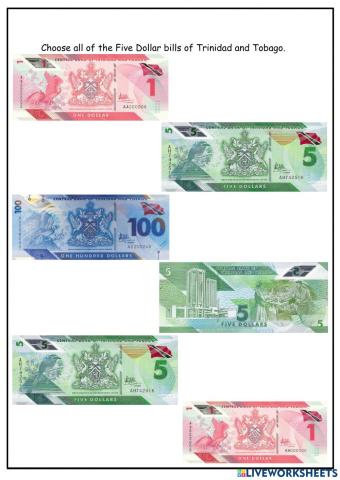 Trinidad Five Dollar Bill