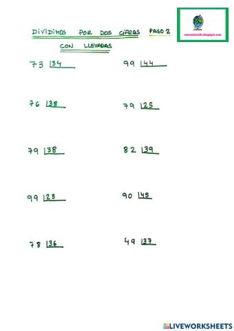 Divisiones dos cifras paso 2