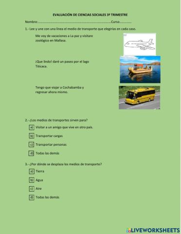 Evaluación 3er. trmiestre