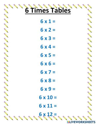 6 Times Tables