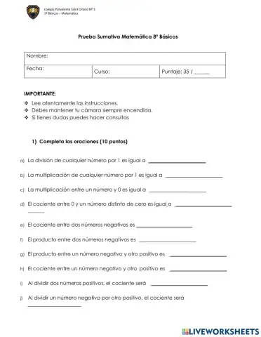 Evaluación de multiplicación y división de enteros
