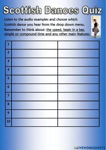 Scottish Dances N5 Music Worksheet