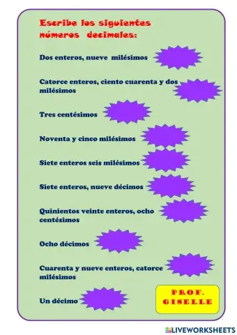 Escritura de decimales