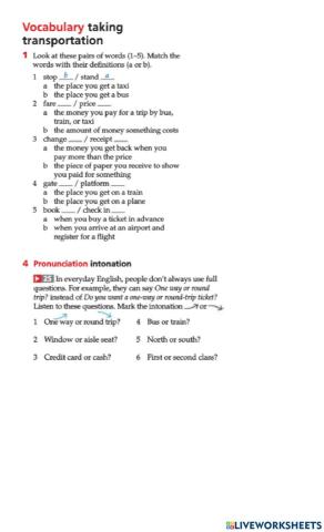 Transportation vocabulary