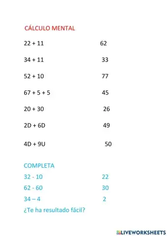 Cálculo  mental