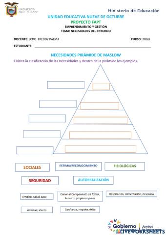 Necesidades del entorno