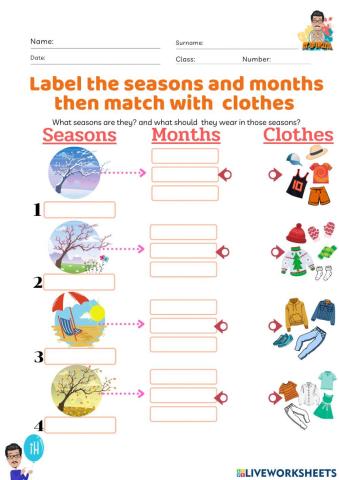 Seasons, Months and Clothes