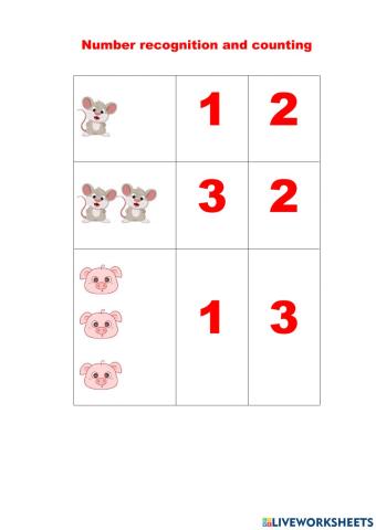 Number recognition and counting