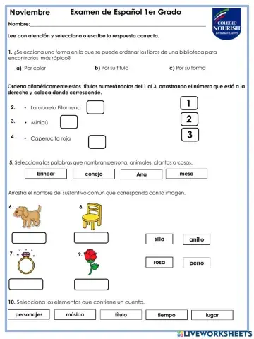 Examen de Español