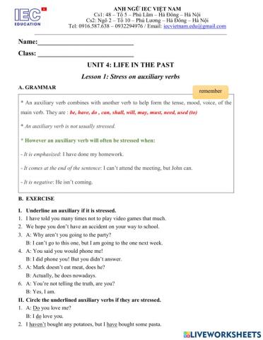 Grade 9 - Unit 4 - Lesson 1