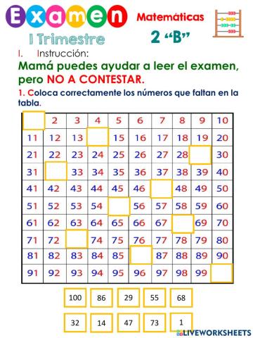 Examen matemáticas