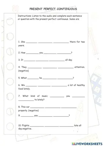 Present perfect continuous