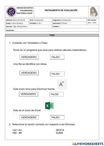 Herramientas de Microsoft Excel