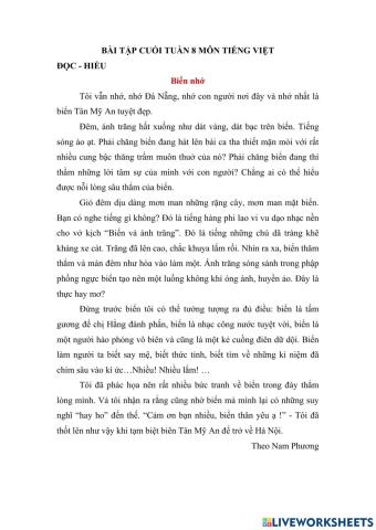 Bài tập cuối tuần 8