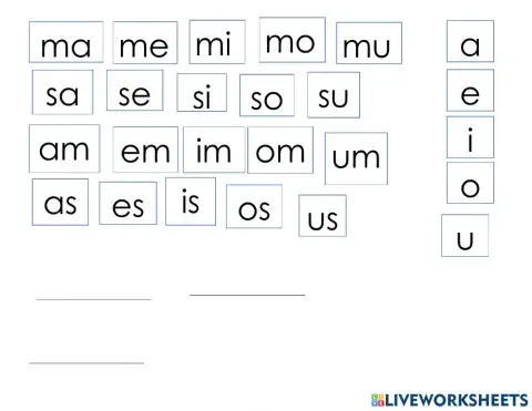 Forma palabras con silabas M y S
