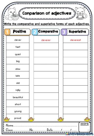 Comparison of adjectives
