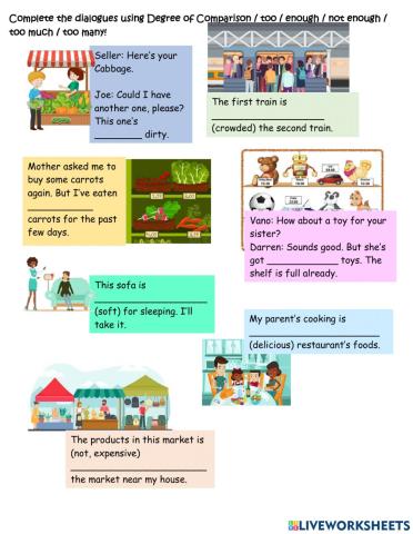 Too, enough, degree of comparison