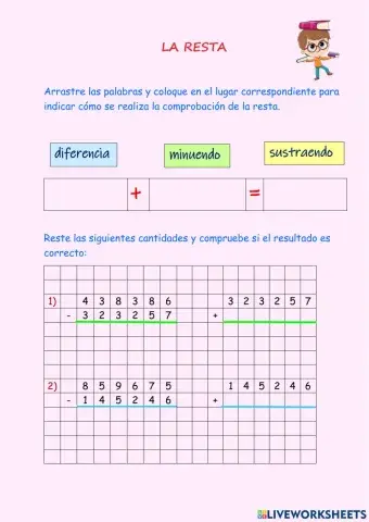 La resta - comprobación