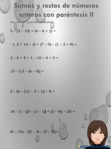 Sumas y restas de números enteros con paréntesis