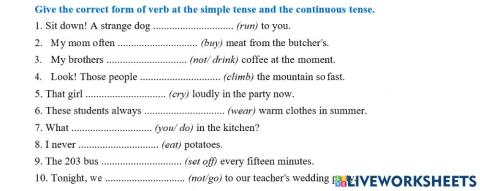 Simple tenses