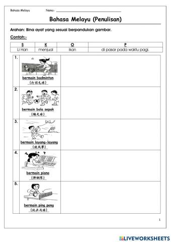 Latihan Bina Ayat 【4】