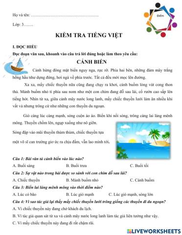 Kiểm tra Tiếng Việt