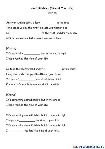 Green Day - Time of Your Life