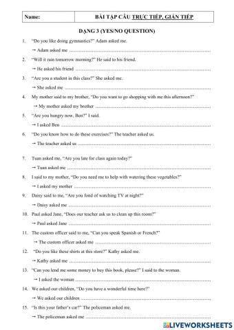 Reported speech-yes-no