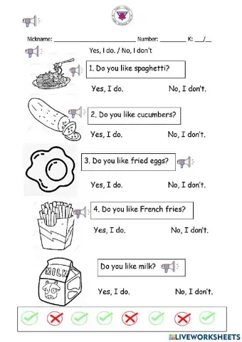 Friday Task:Food Vocabulary K2-4