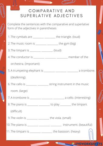 Comparative and superlative adjectives